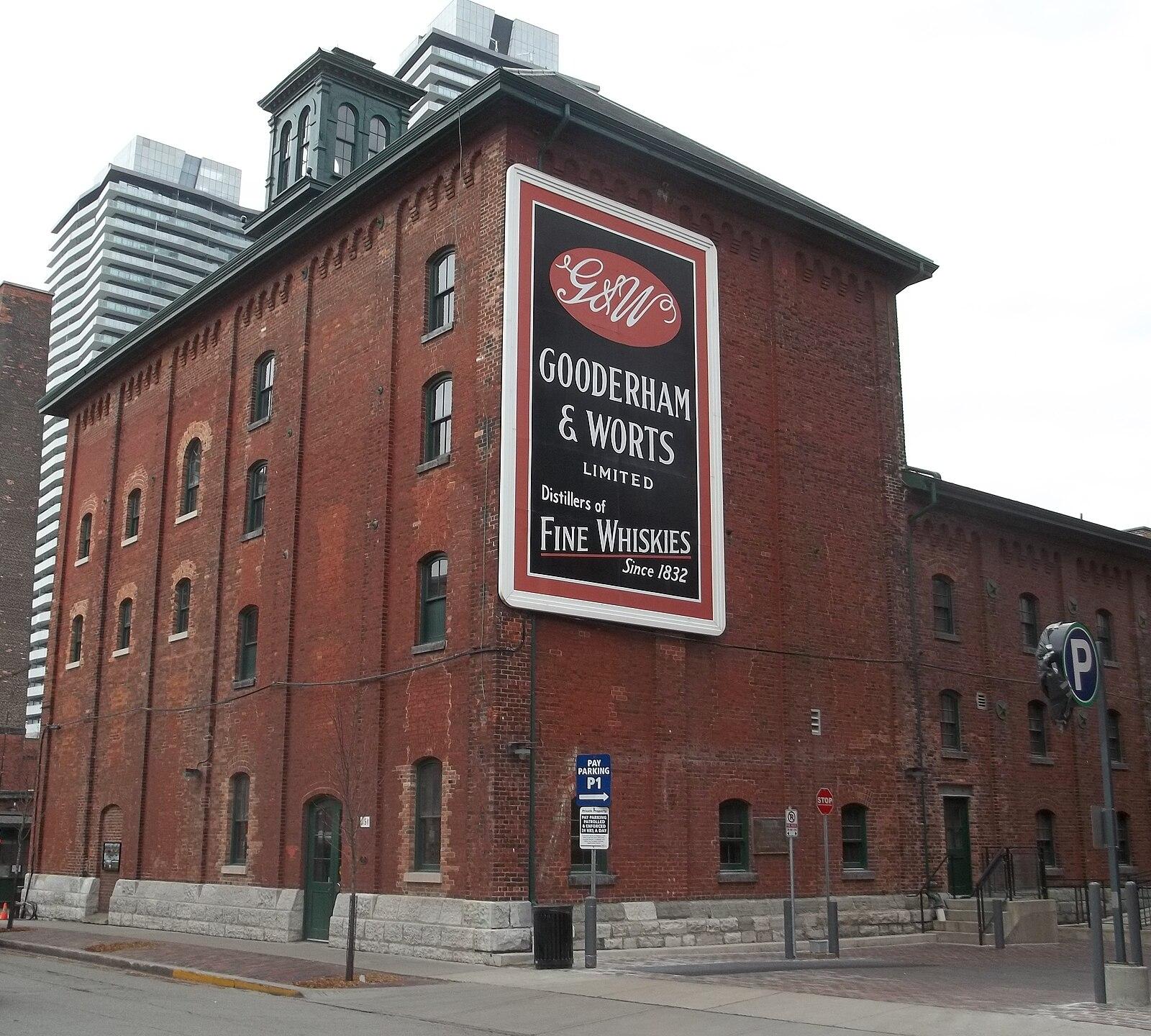 Heritage building, SW corner of Mill and Trinity, Distillery District, 2014 11 05 (4)